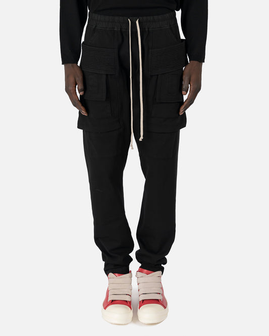 Rick Owens DRKSHDW Men's Pants Creatch Cargo Drawstring in Black