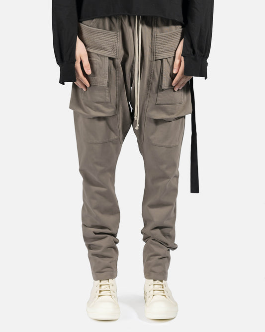 Rick Owens DRKSHDW Men's Pants Creatch Cargo Drawstring in Dust