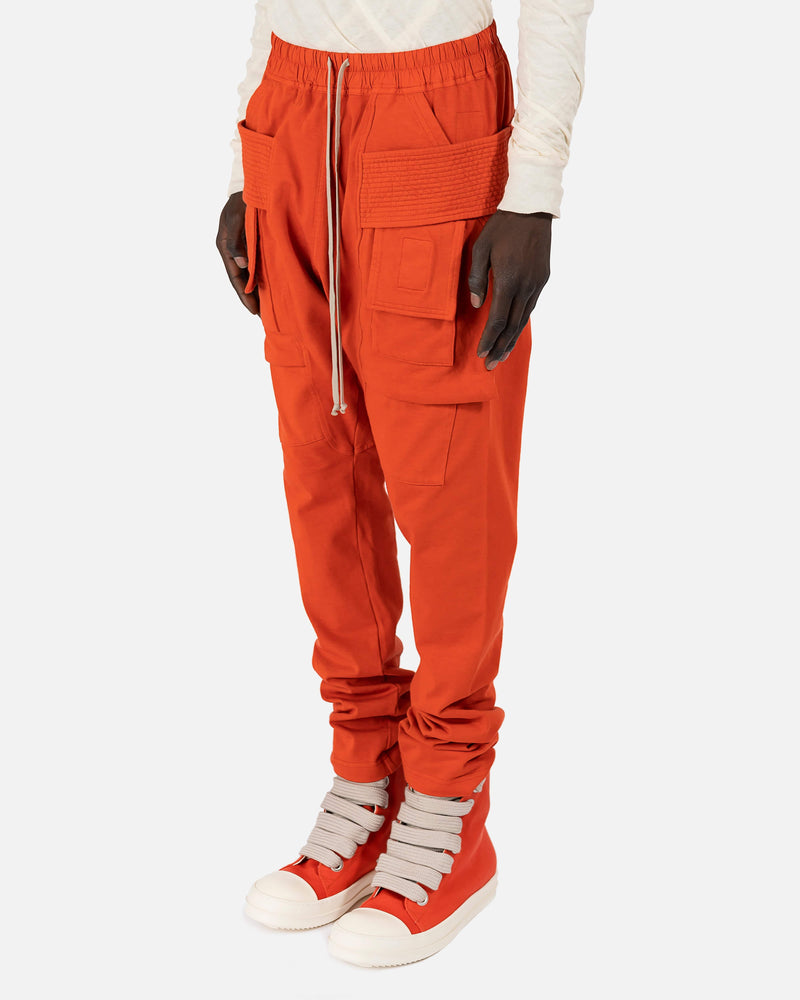 Rick Owens DRKSHDW Men's Pants Creatch Cargo Drawstring in Orange