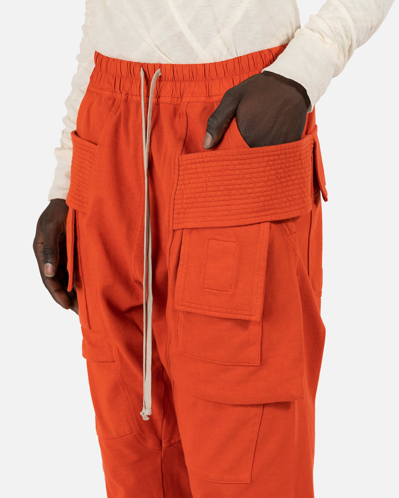 Rick Owens DRKSHDW Men's Pants Creatch Cargo Drawstring in Orange