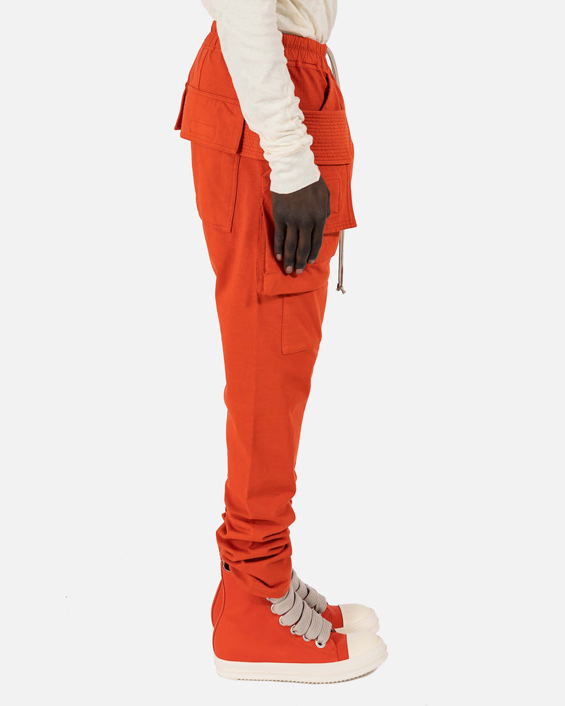Rick Owens DRKSHDW Men's Pants Creatch Cargo Drawstring in Orange