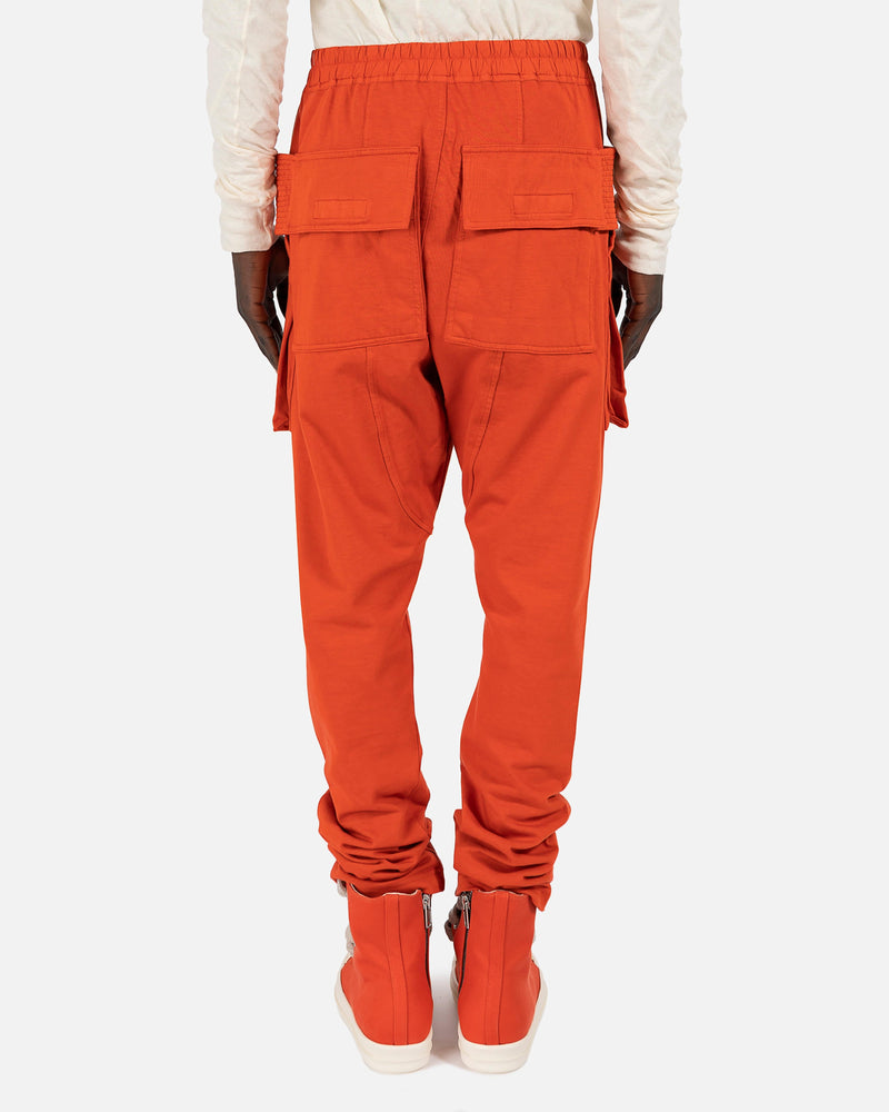 Rick Owens DRKSHDW Men's Pants Creatch Cargo Drawstring in Orange