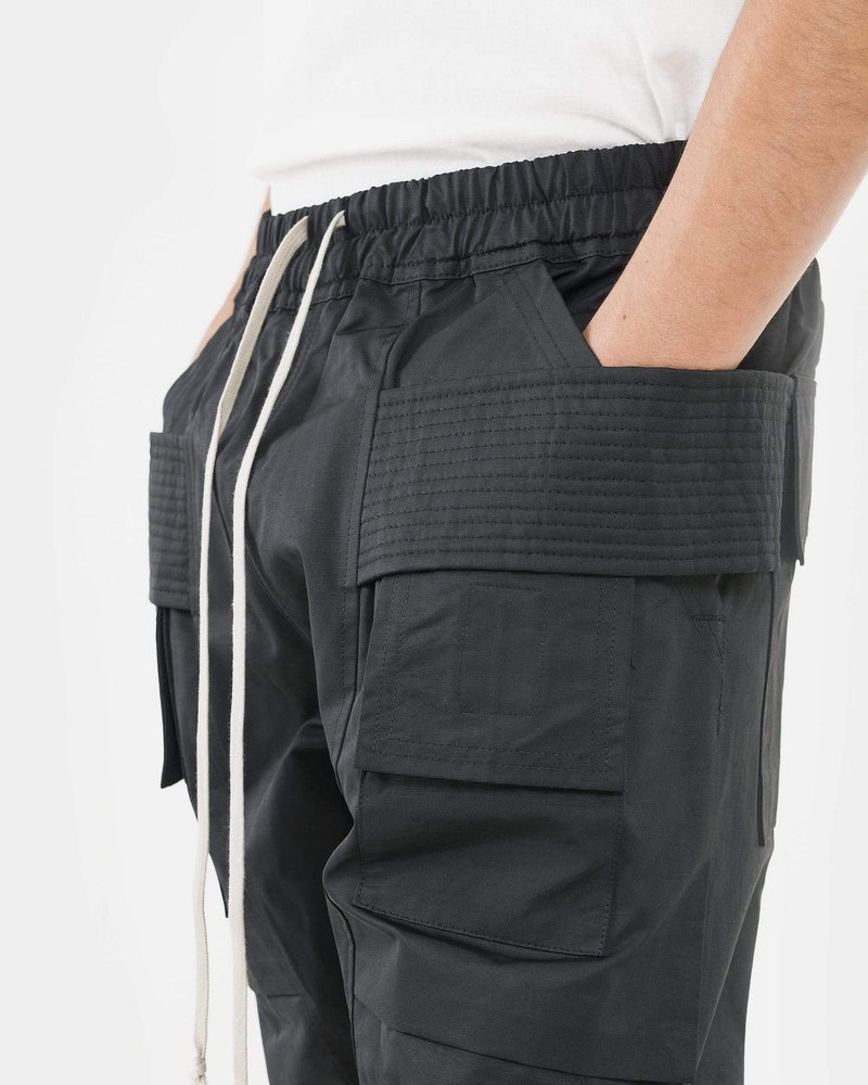 Rick Owens DRKSHDW Men's Pants Creatch Cargo Pant in Black Nylon