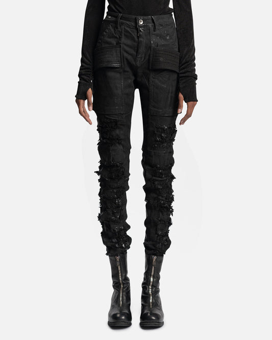 Rick Owens DRKSHDW Women Pants Creatch Pants in Black Foil