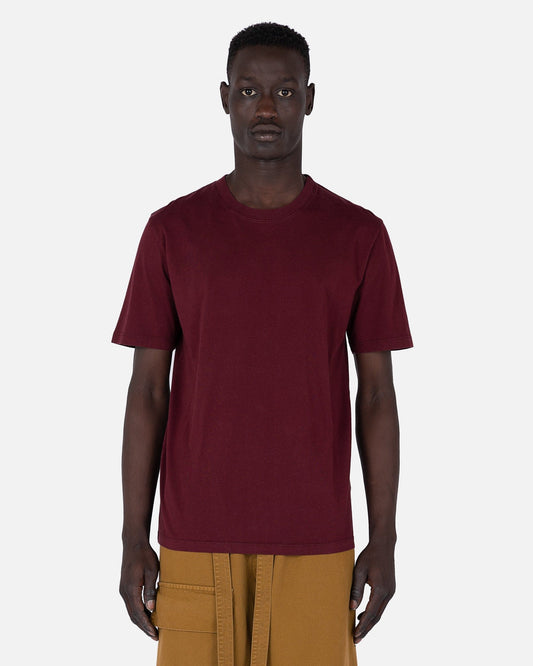 Maison Margiela Men's T-Shirts Crew Neckline T-Shirt in Maroon