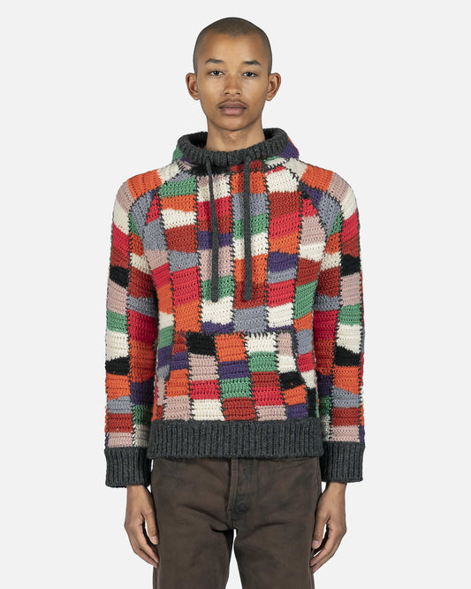 Marni Men's Sweatshirts Crochet Pullover Hoodie in Multi
