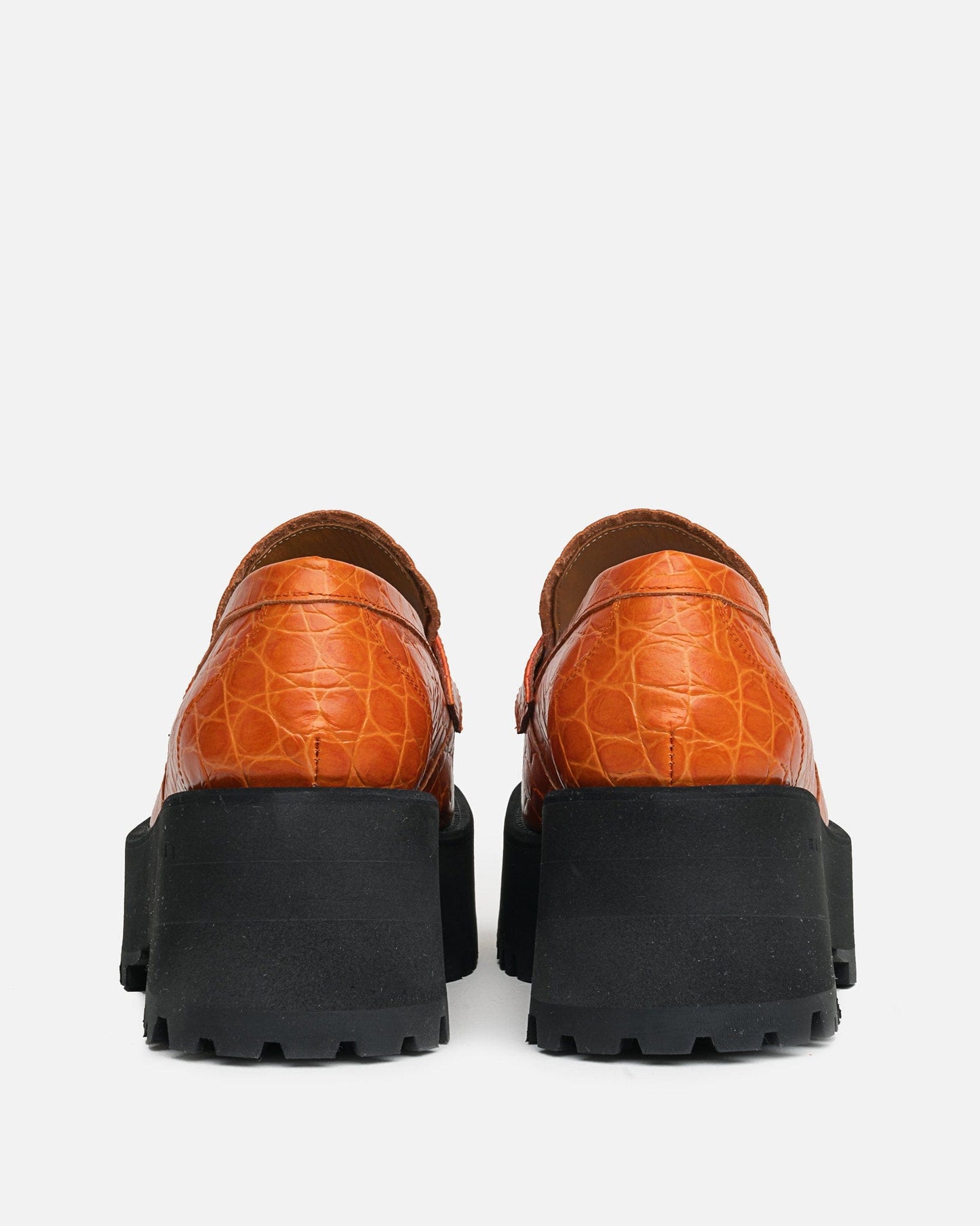 Marni Women Sneakers Croco Leather Mocassin in Carrot