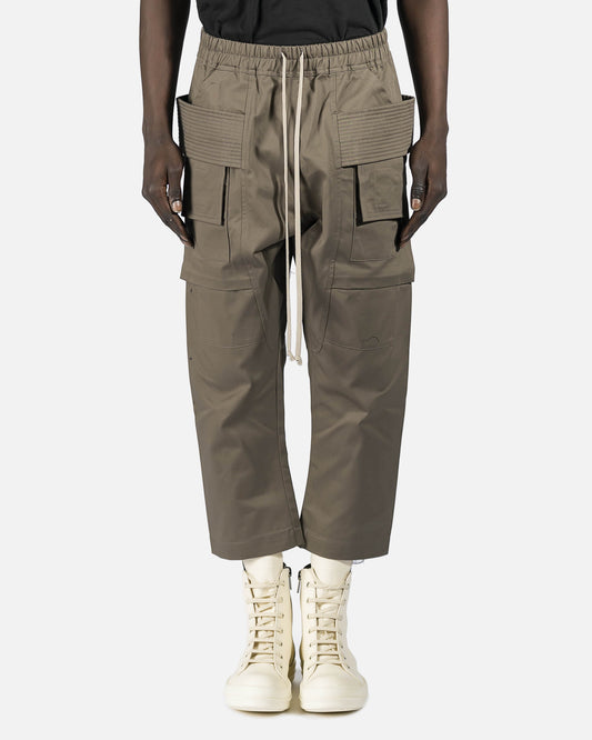 Rick Owens DRKSHDW Men's Pants Cropped Creatch Cargo Drawstring in Dust