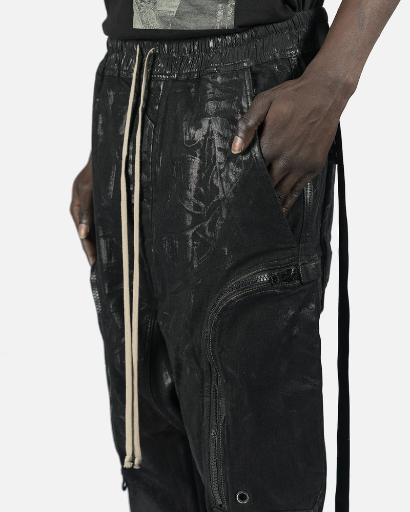 Rick Owens DRKSHDW Men's Pants Cropped Denim Bauhaus in Black Foil