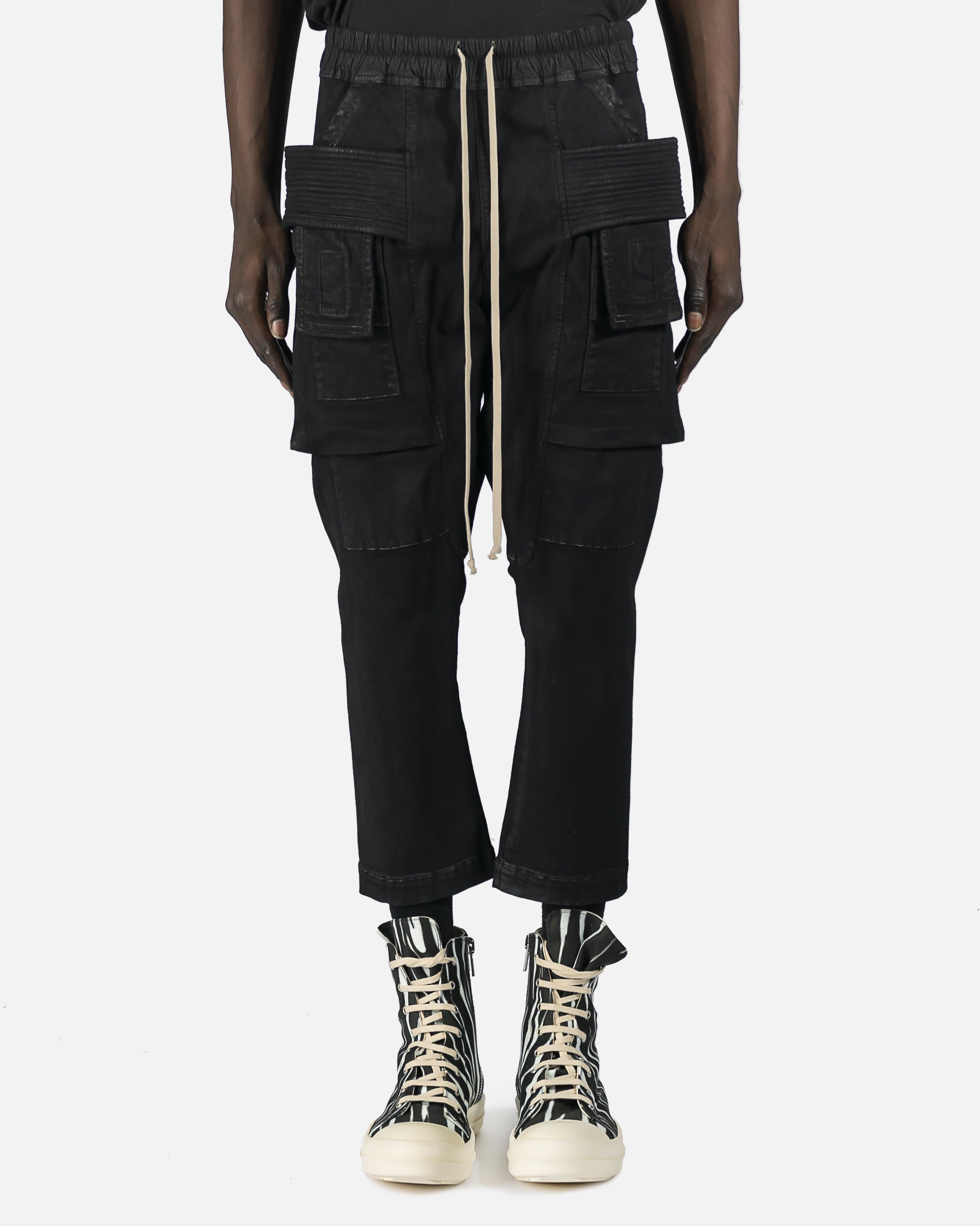 Cropped Drawstring Denim Cropped Denim Creatch Cargo Drawstring in Black – SVRN