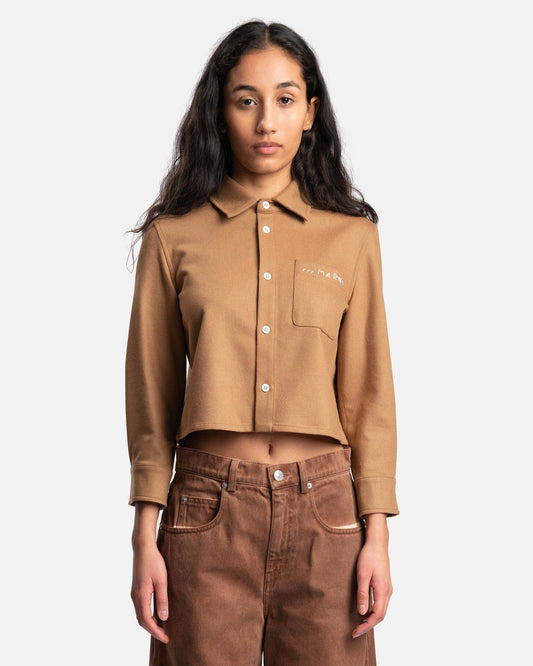 Marni Women Tops Cropped Flannel in Earth of Sienna