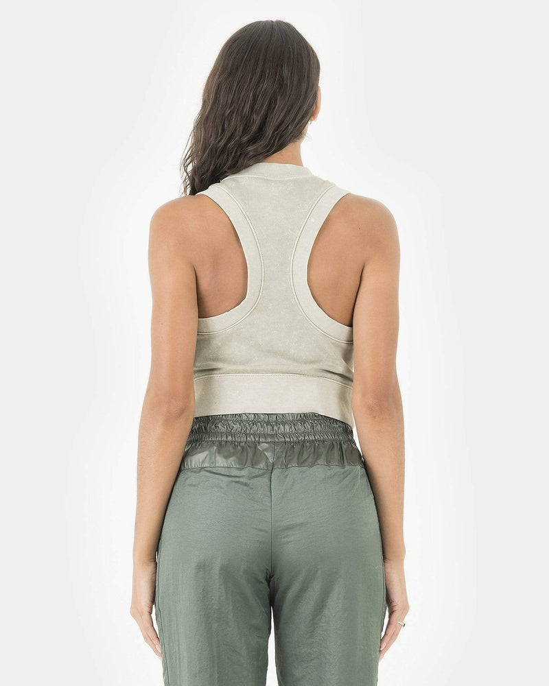 Nike Women Tops Cropped French Terry Tank in Green
