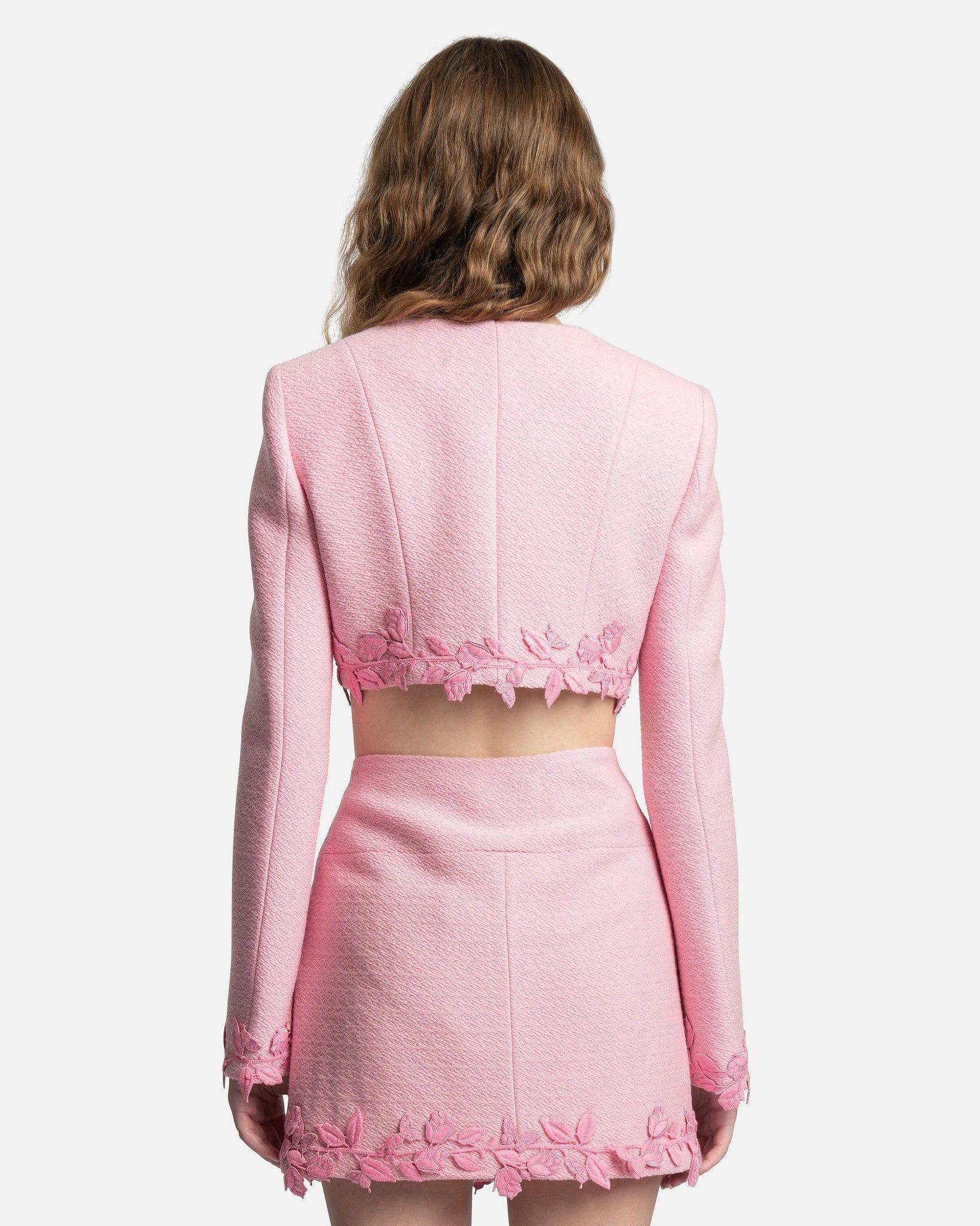 Blumarine Women Jackets Cropped Jacket in Chalk Pink