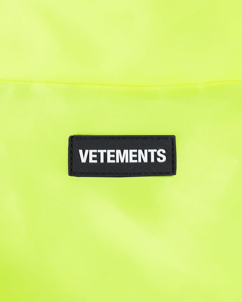 VETEMENTS Men's Jackets Cropped Reflective Parka in Neon Yellow