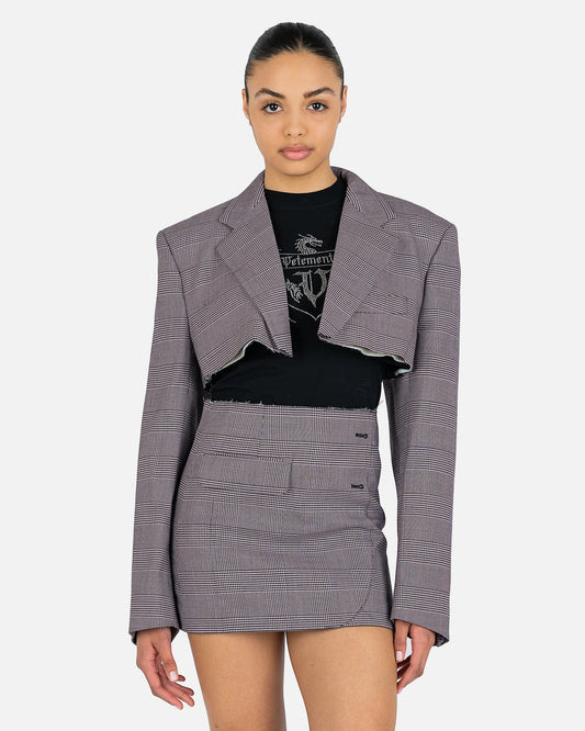 VETEMENTS Women Jackets Cropped Tailored Jacket in Light Pink Check
