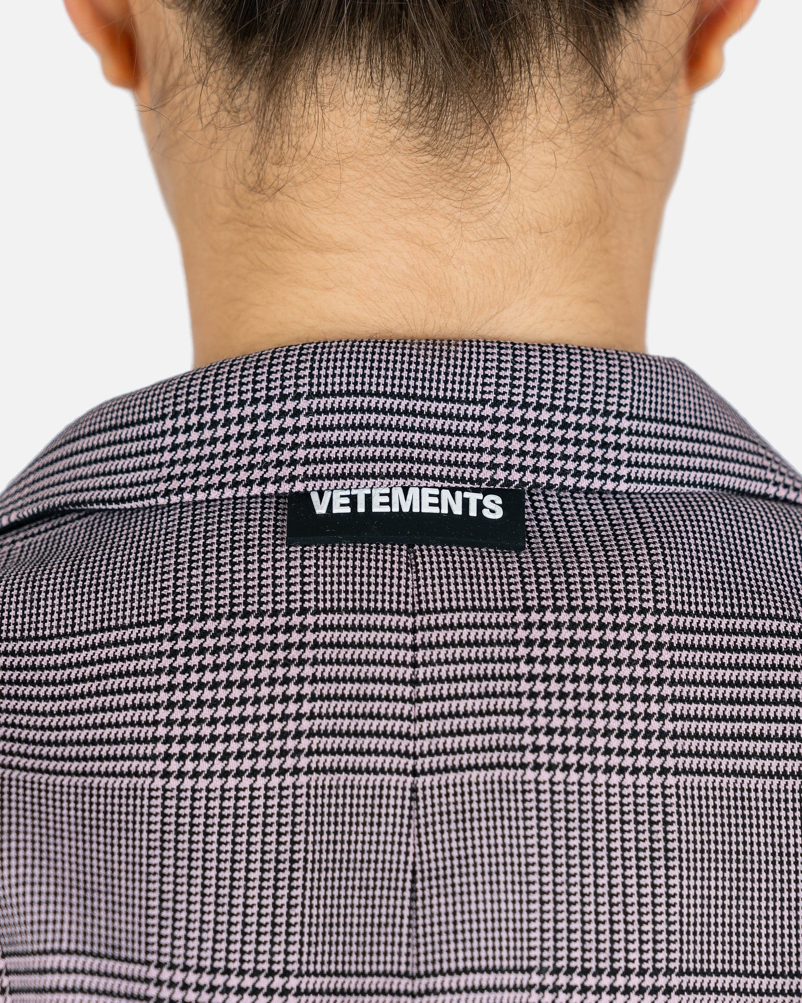 VETEMENTS Women Jackets Cropped Tailored Jacket in Light Pink Check