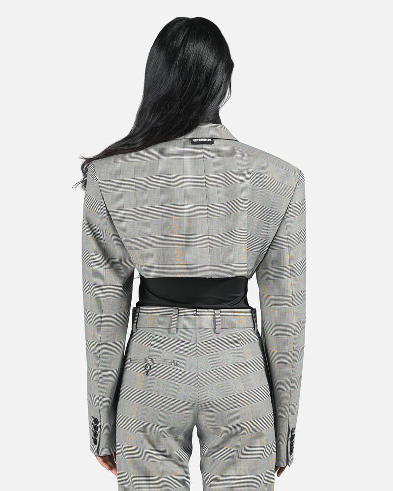 VETEMENTS Women Jackets Cropped Tailored Jacket in Wool Check