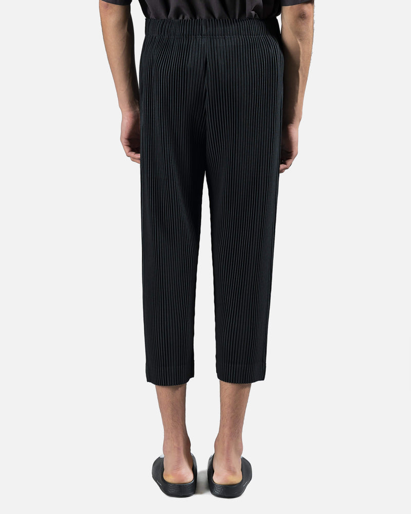 Homme Plissé Issey Miyake Men's Pants Cropped Tailored Straight Pleated Trousers 2 in Black