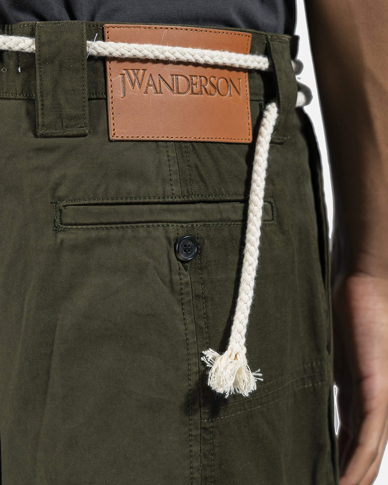 JW Anderson Men's Pants Cropped Trousers in Khaki