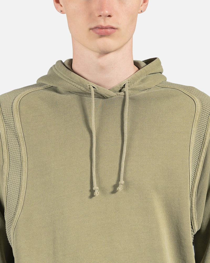 John Elliott Men's Sweatshirts Cross Thermal Hoodie in Washed Army