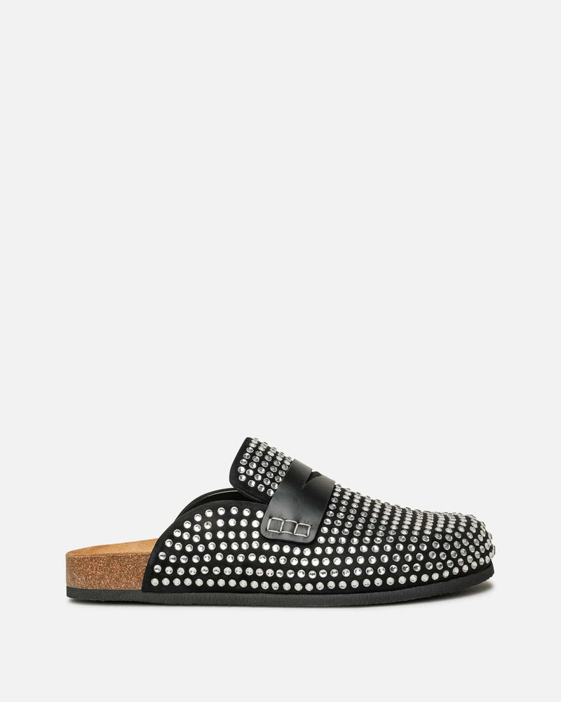 JW Anderson Men's Shoes Crystal Embellished Loafers in Black