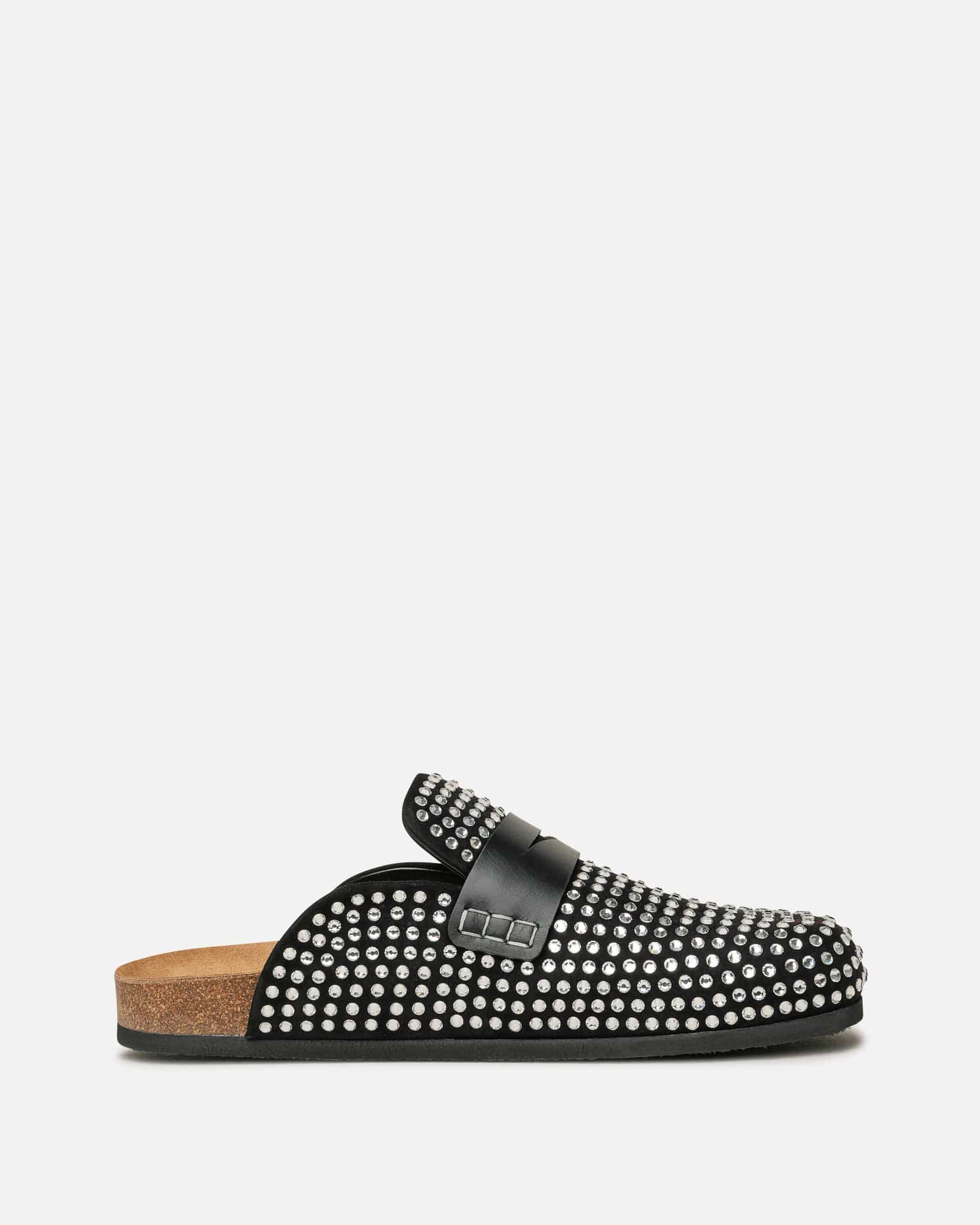 JW Anderson Men's Shoes Crystal Embellished Loafers in Black