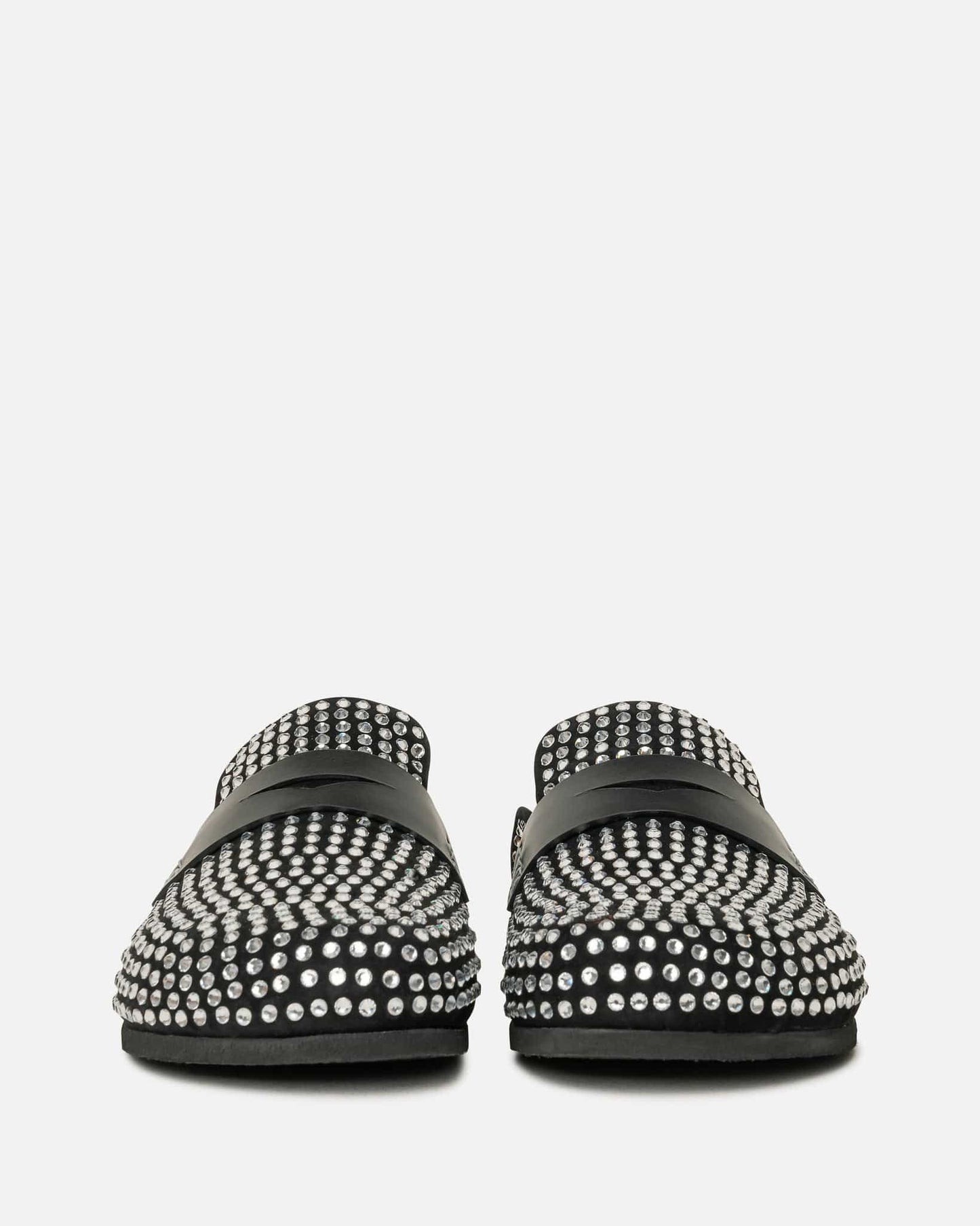JW Anderson Men's Shoes Crystal Embellished Loafers in Black