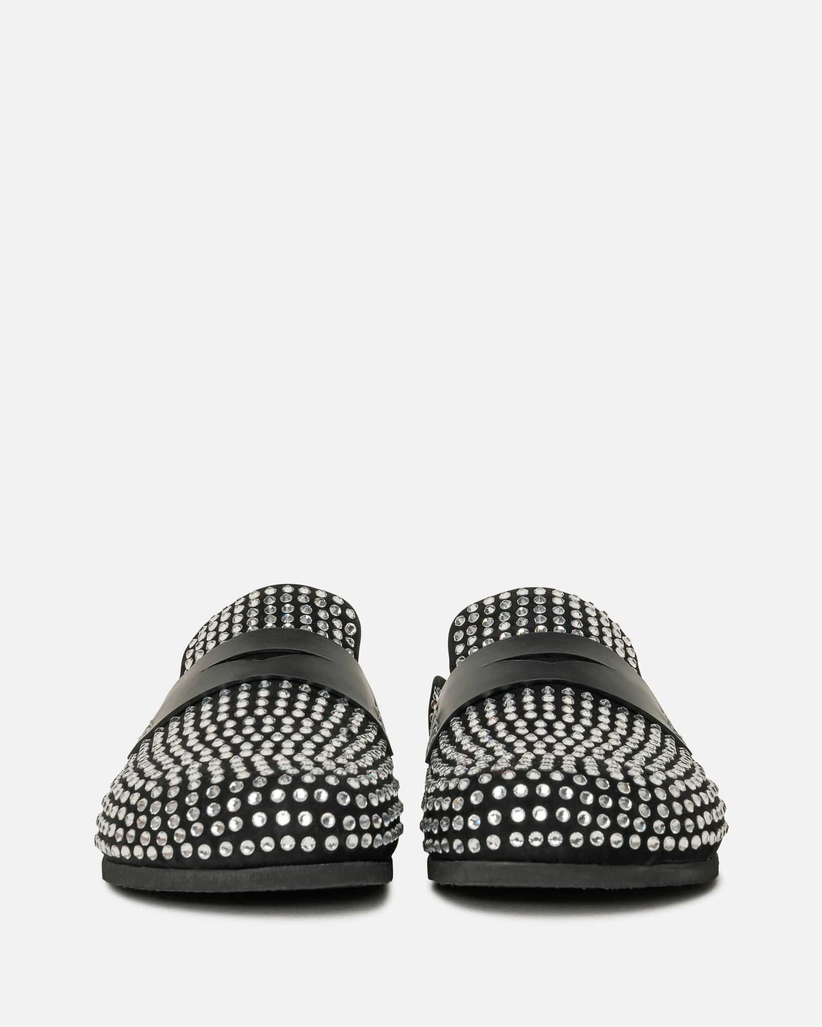 JW Anderson Men's Shoes Crystal Embellished Loafers in Black