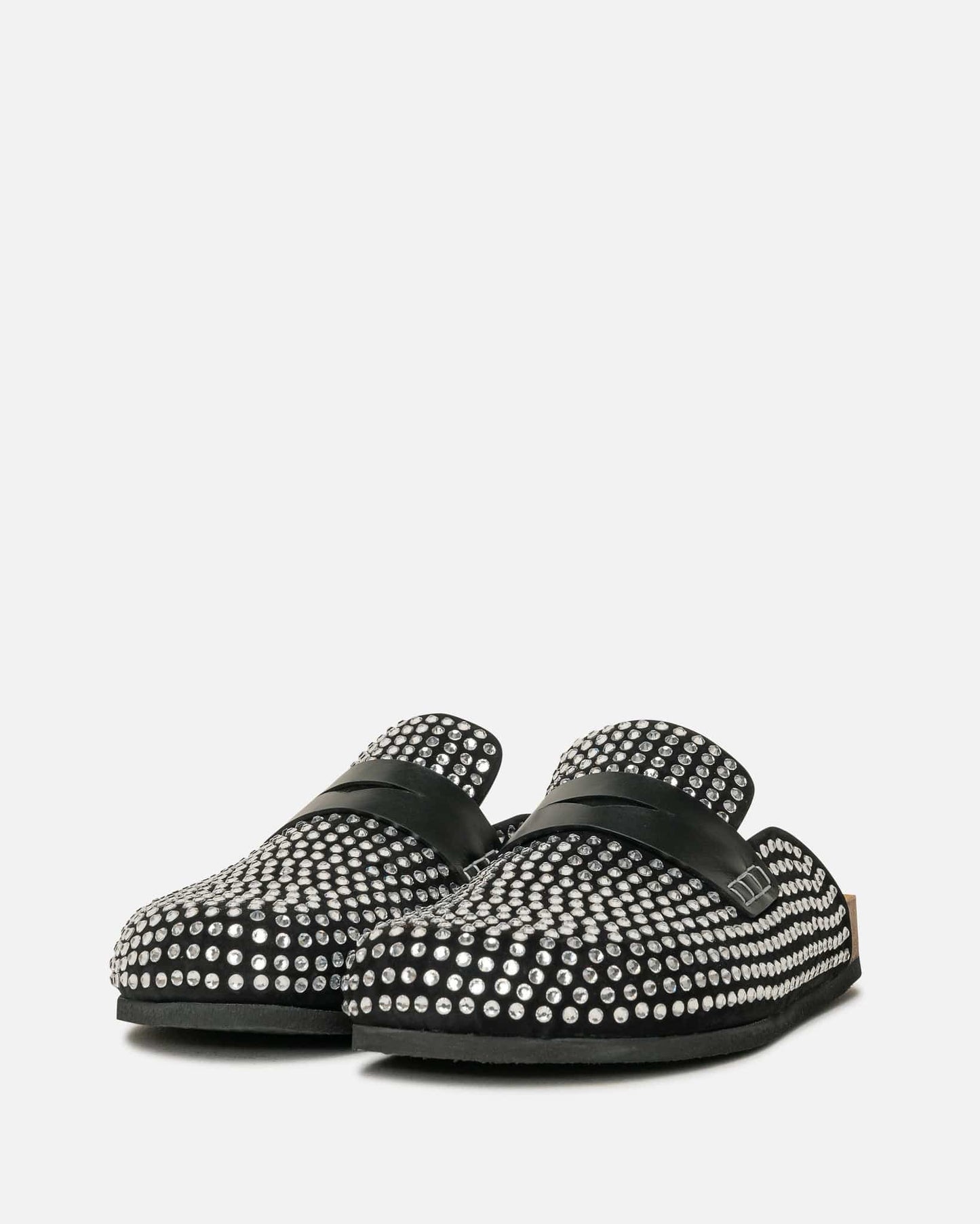 JW Anderson Men's Shoes Crystal Embellished Loafers in Black