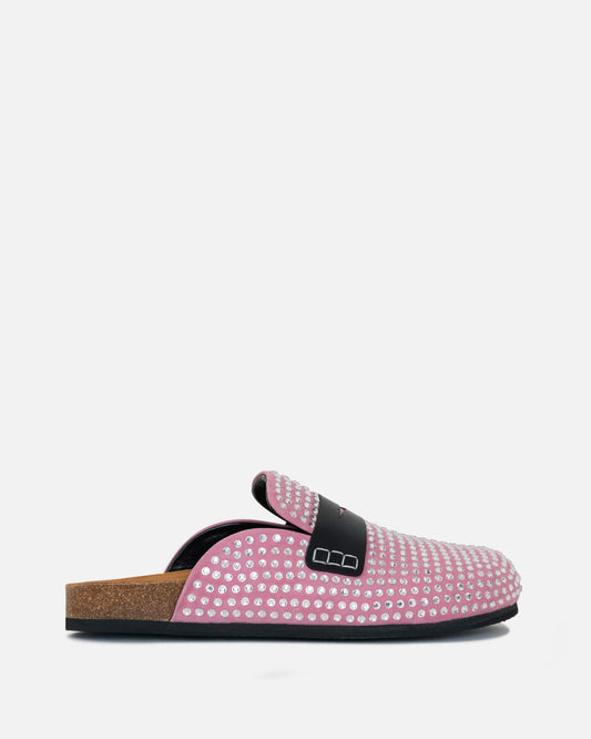 JW Anderson Men's Shoes Crystal Embellished Loafers in Pink