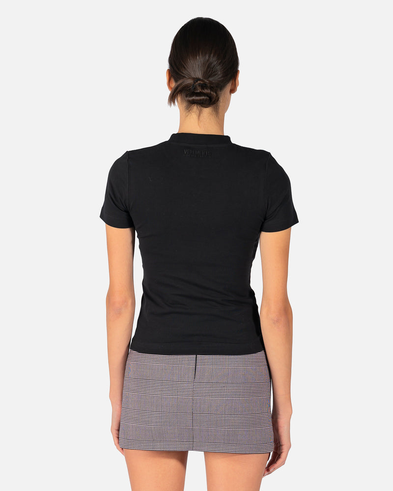 VETEMENTS Women T-Shirts Crystal Logo Fitted T-Shirt in Black