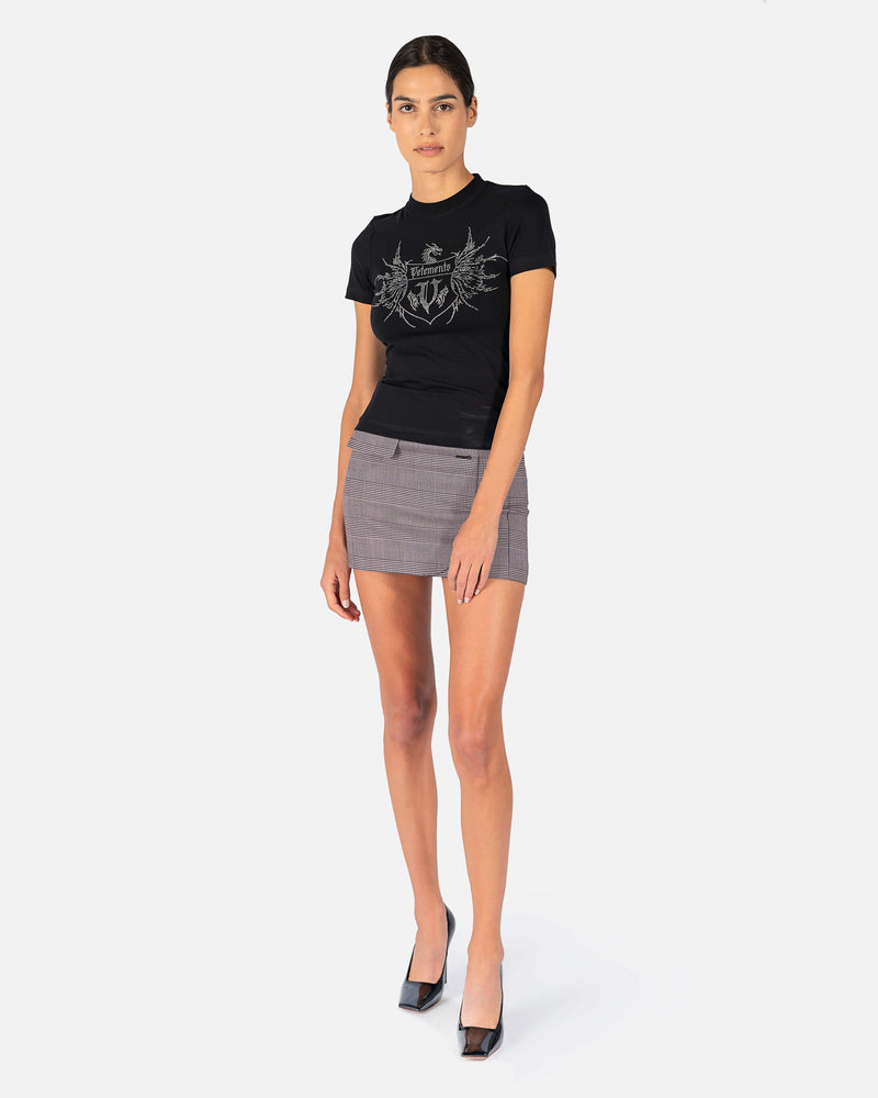 VETEMENTS Women T-Shirts Crystal Logo Fitted T-Shirt in Black