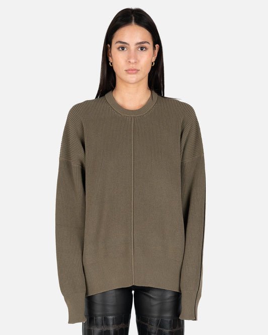 Peter Do Women Sweaters Cut Out Crew Neck Sweater in Olive