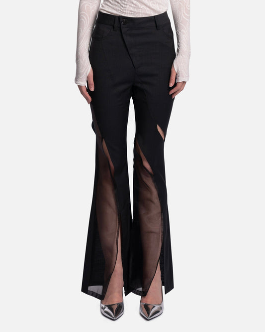 Feng Chen Wang Women Pants Cut-Out Flare Pants in Black
