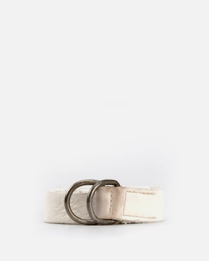Guidi Leather Goods D-Ring Belt in White