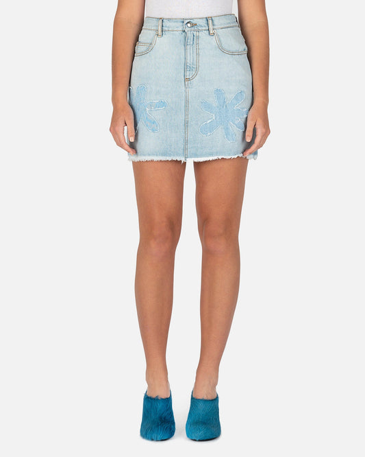 Marni Women Skirts Daisy Denim Skirt in Blue