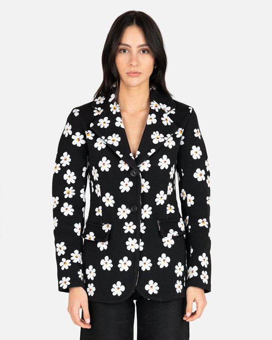 Marni Women Jackets Daisy Jacquard Blazer in Black