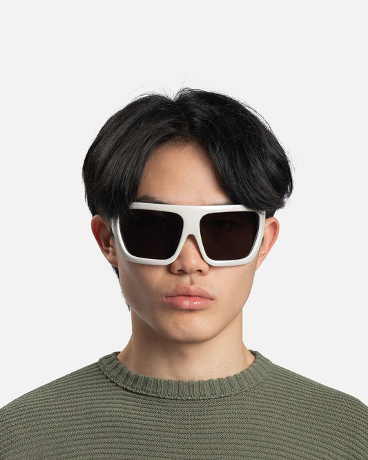 Rick Owens Eyewear Davis Sunglasses in Pearl Temple/Black Lens