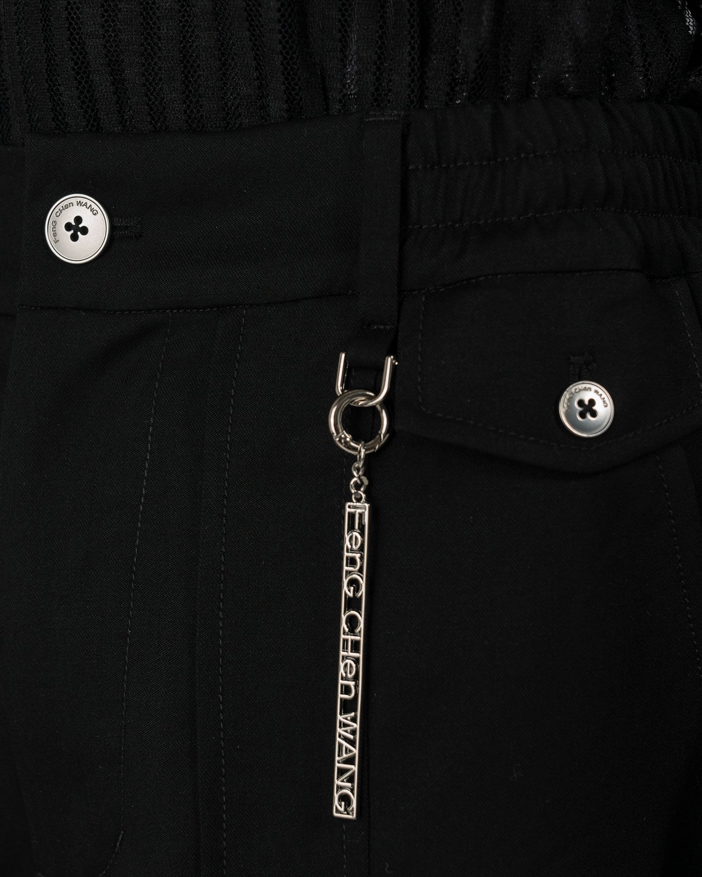 Feng Chen Wang Men's Shorts Deconstructed Shorts in Black