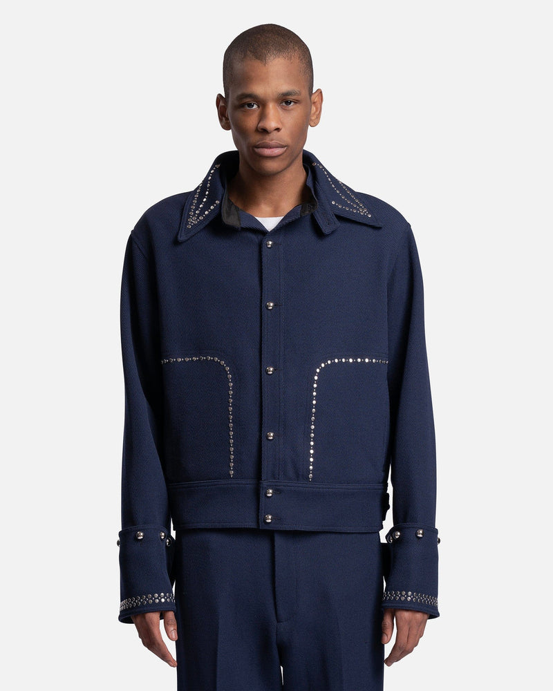 Wales Bonner Men's Jackets Delta Studded Jacket in Navy