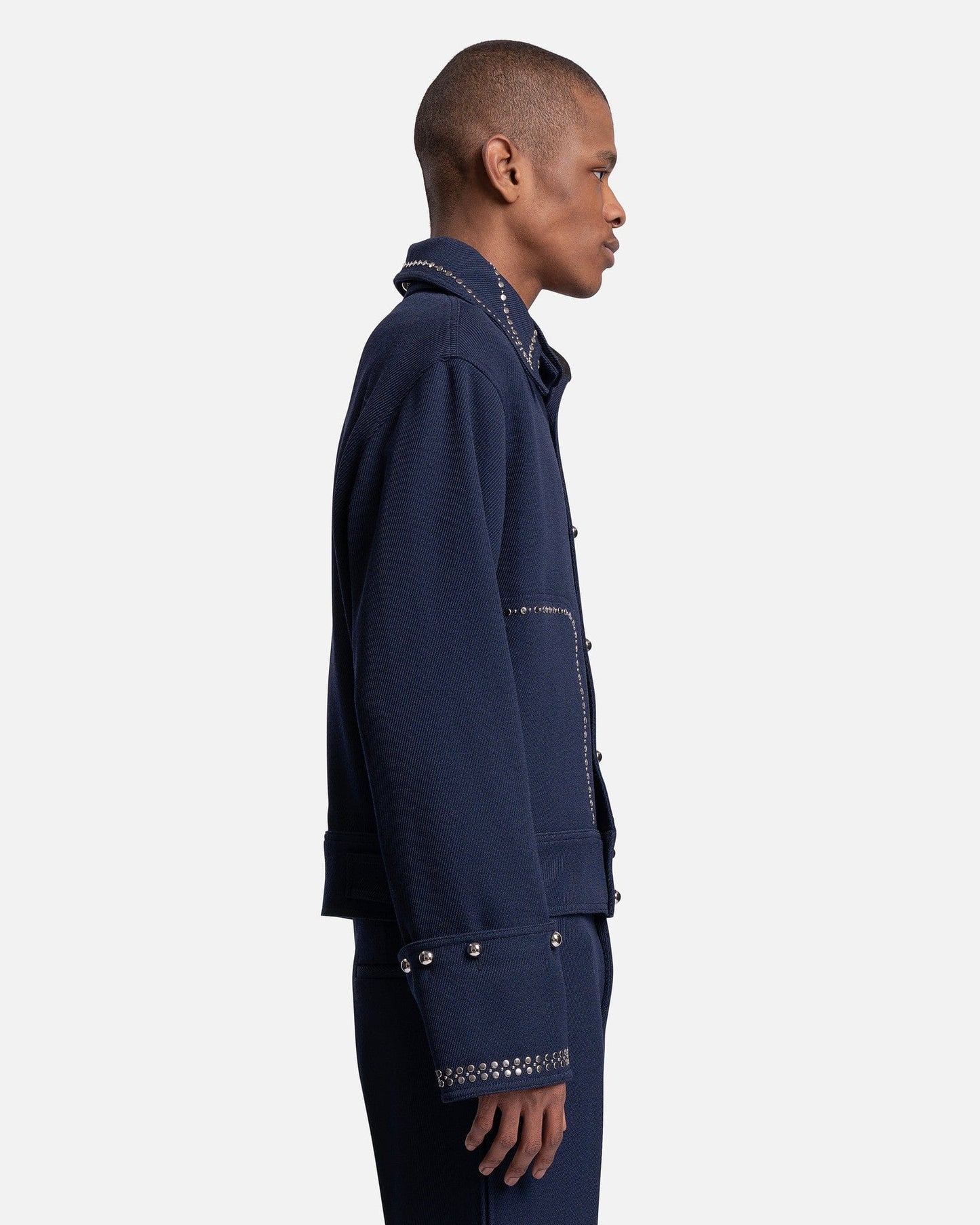 Wales Bonner Men's Jackets Delta Studded Jacket in Navy