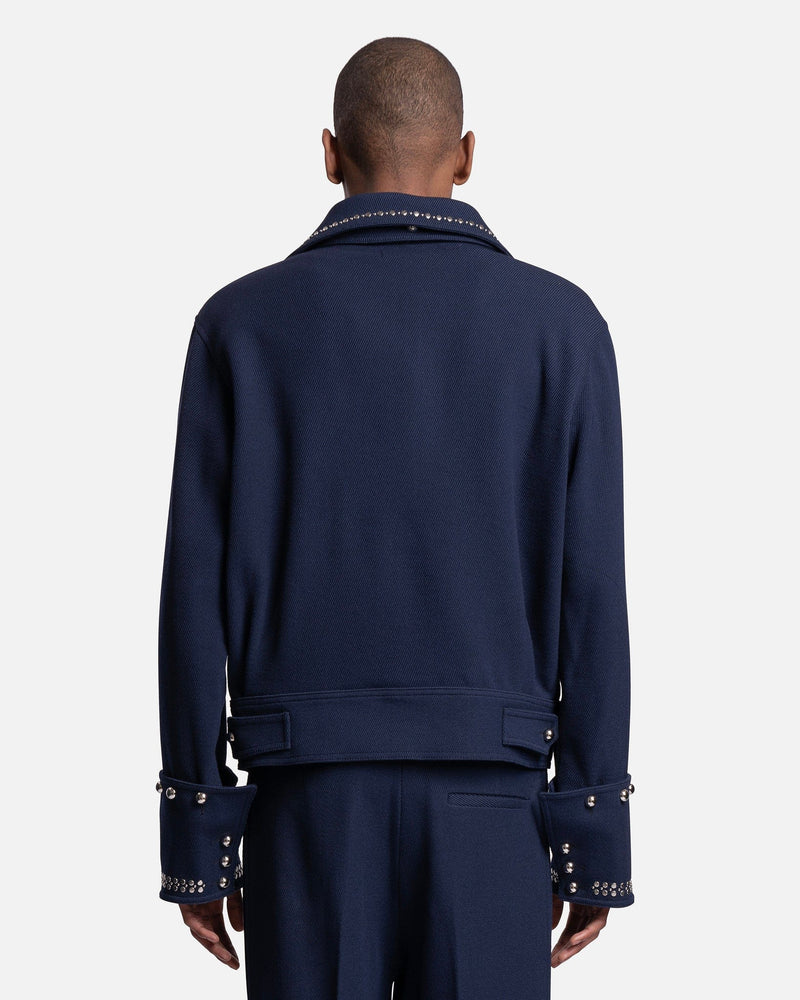 Wales Bonner Men's Jackets Delta Studded Jacket in Navy