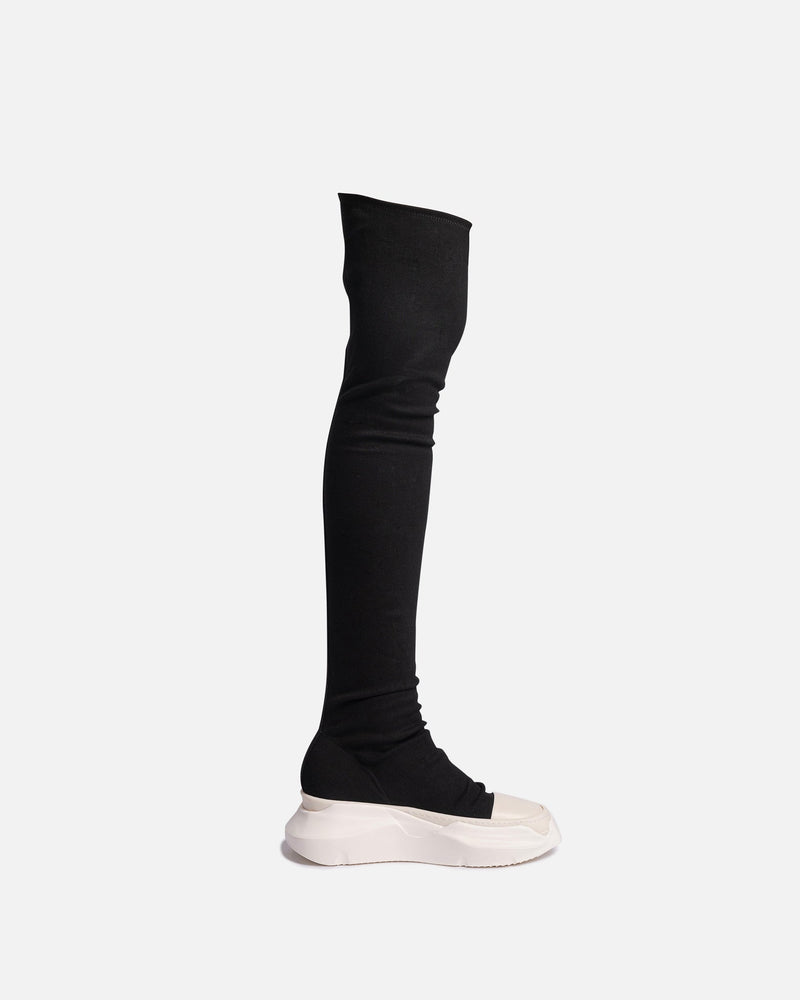 Rick Owens DRKSHDW Women's Shoes Denim Abstract Stockings in Black/Milk