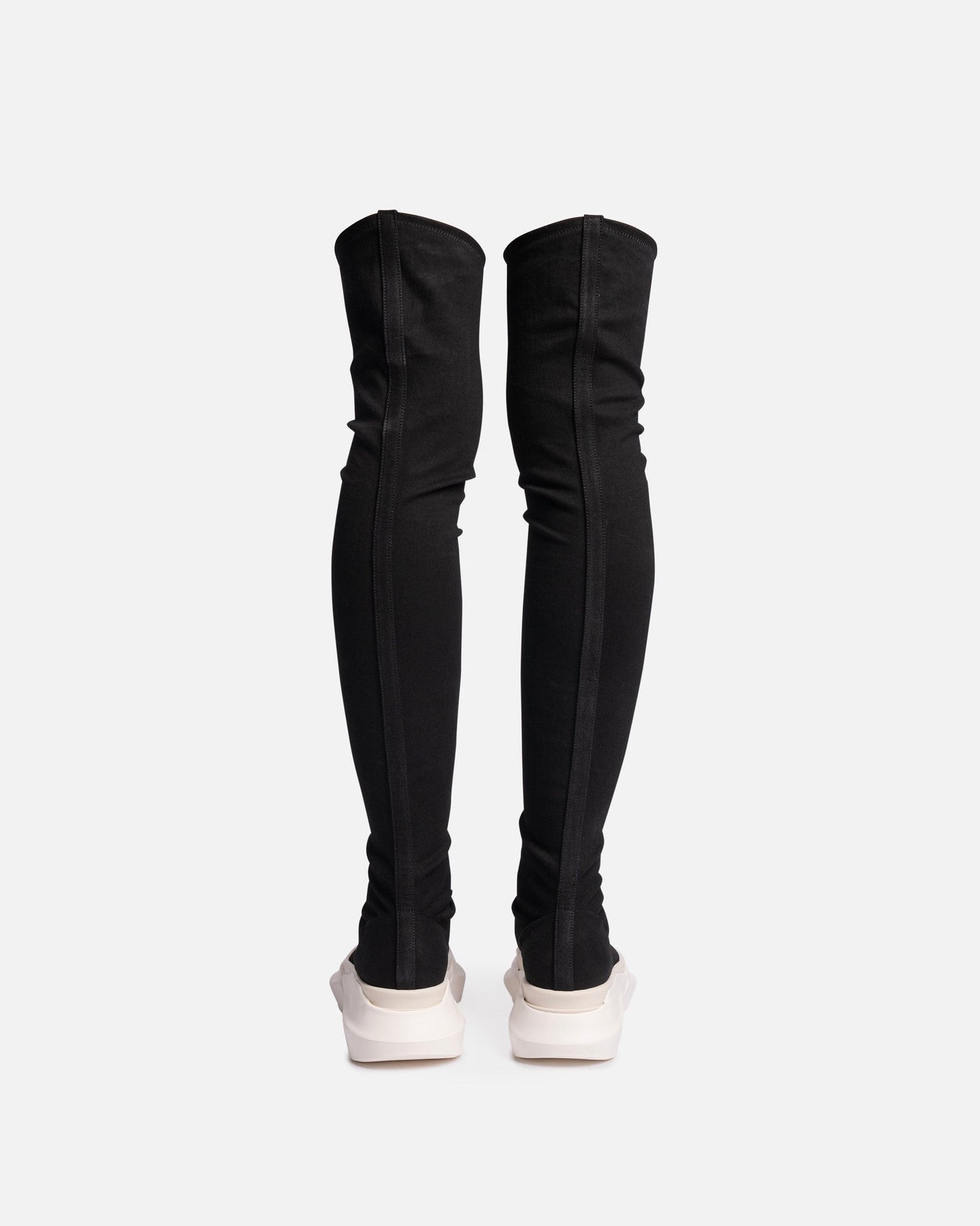 Rick Owens DRKSHDW Women's Shoes Denim Abstract Stockings in Black/Milk