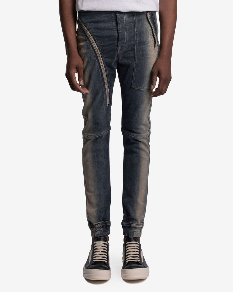 Rick Owens DRKSHDW Men's Pants Denim Aircut Joggers in Mineral Pearl Degrade