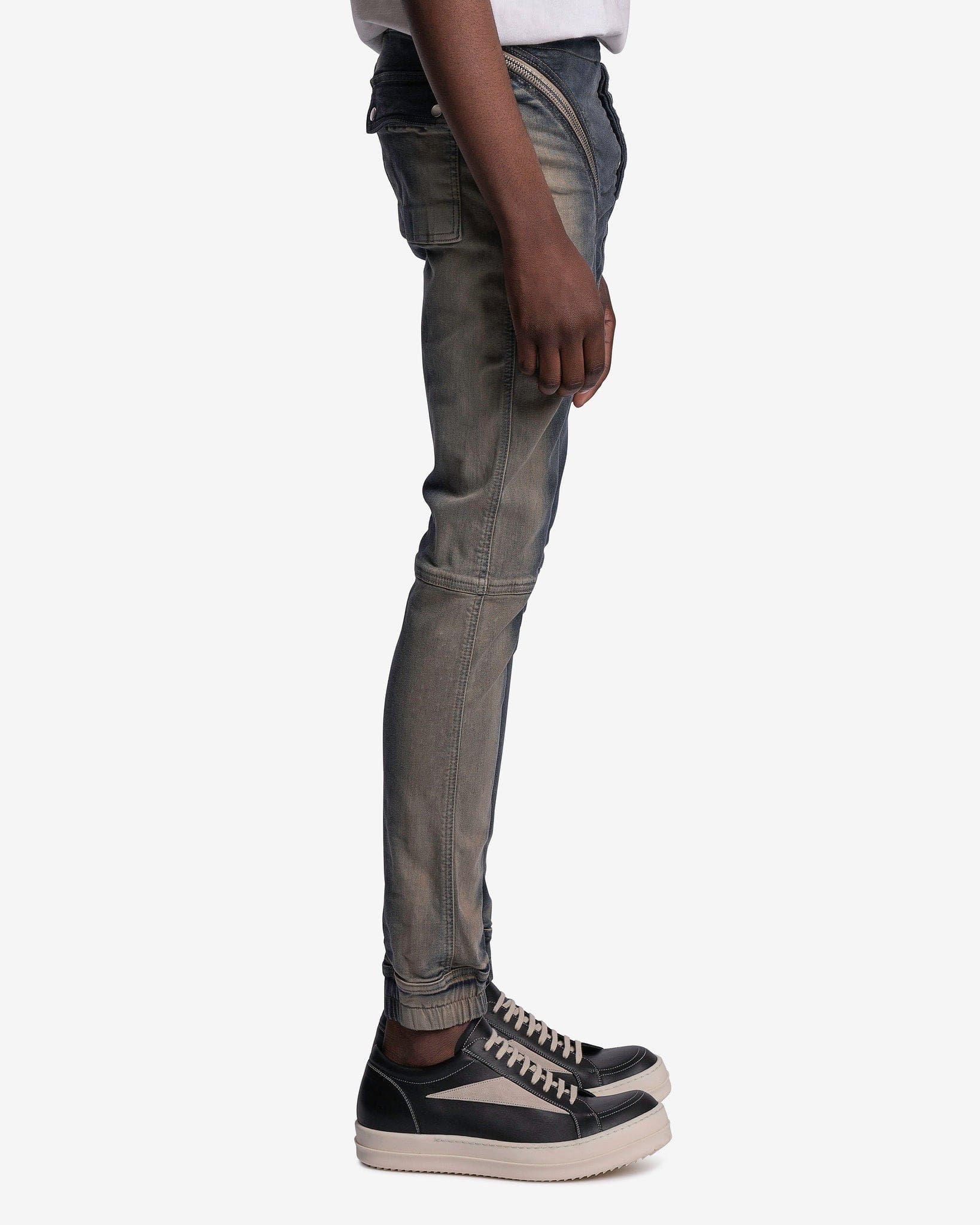 Rick Owens DRKSHDW Men's Pants Denim Aircut Joggers in Mineral Pearl Degrade