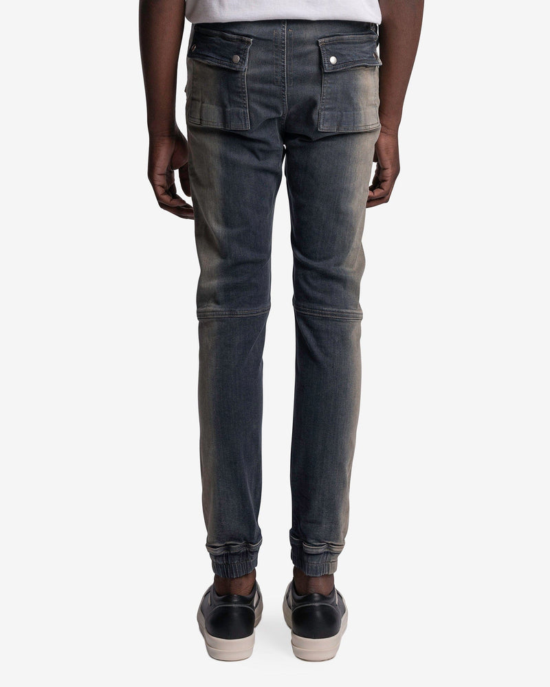 Rick Owens DRKSHDW Men's Pants Denim Aircut Joggers in Mineral Pearl Degrade