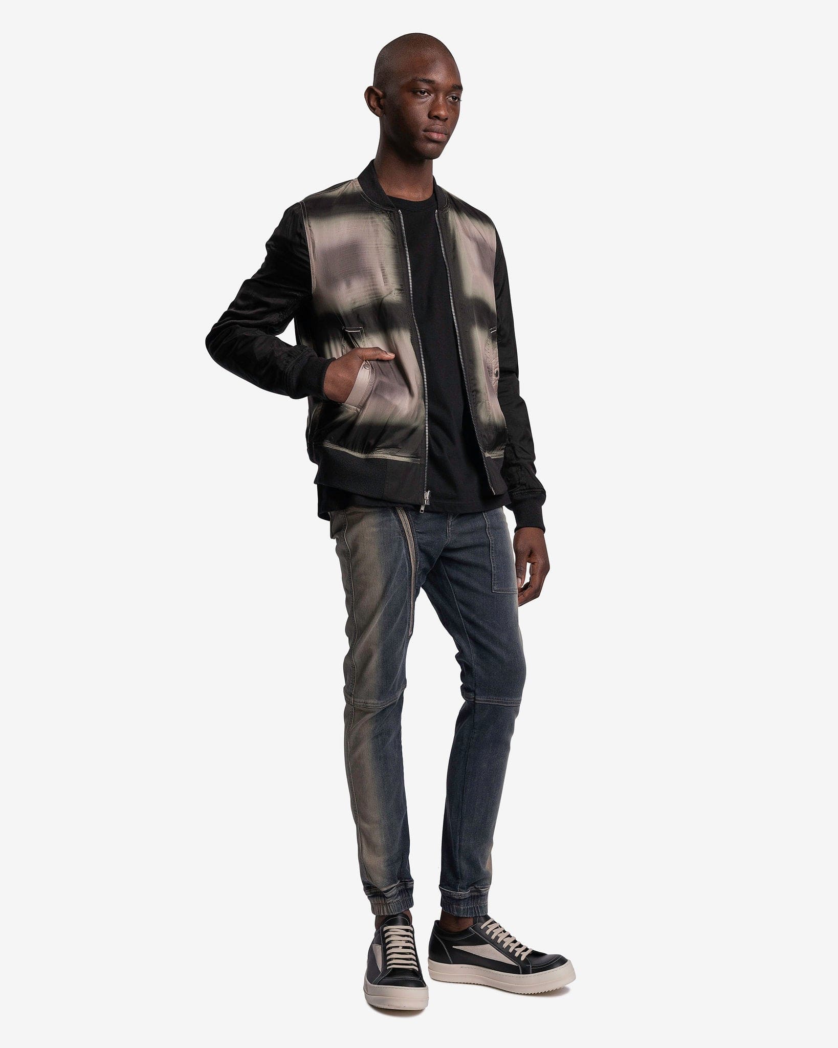 Rick Owens DRKSHDW Men's Pants Denim Aircut Joggers in Mineral Pearl Degrade