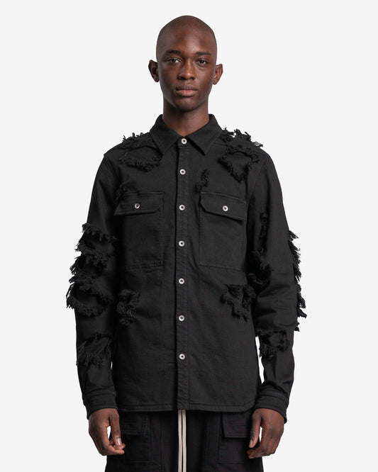 Rick Owens DRKSHDW Men's Shirts Denim Outershirt in Black