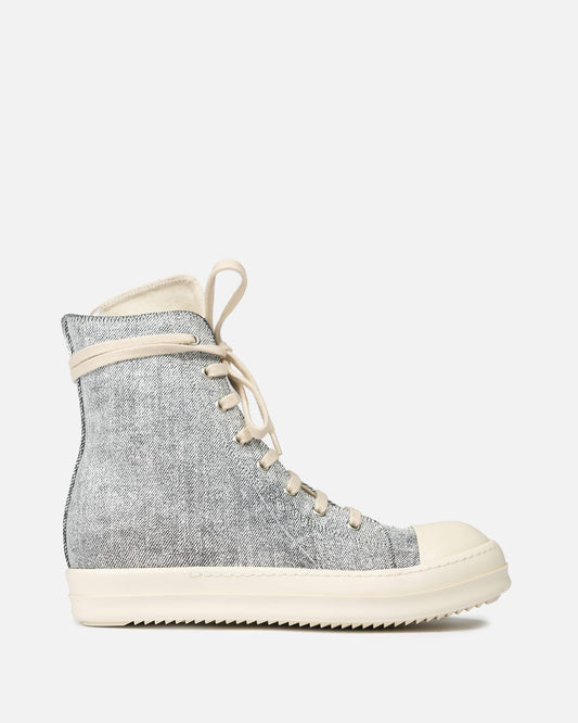 Rick Owens DRKSHDW Women Sneakers Denim Ramones in Black/Milk